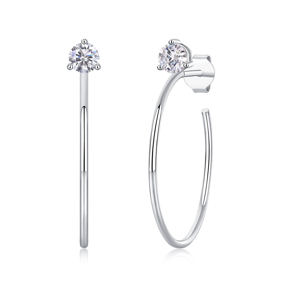 Graceful Afternoon Diamond Set Moissanite Silver Earrings Luxury Fashion Diamond Earrings Stud Earrings