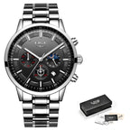Men's personality fashion trend casual waterproof moon phase quartz watch