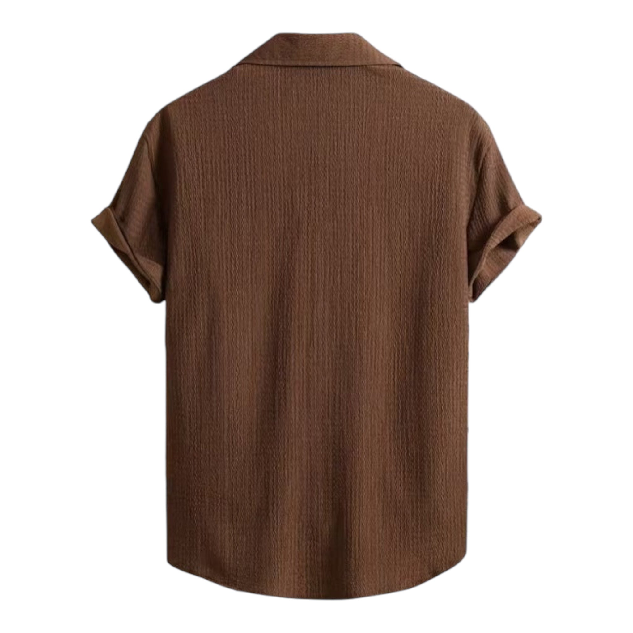 Heren modieus casual overhemd effen kleur polyestervezel vrijetijdskleding kreukvrij mode heren overhemd met korte mouwen