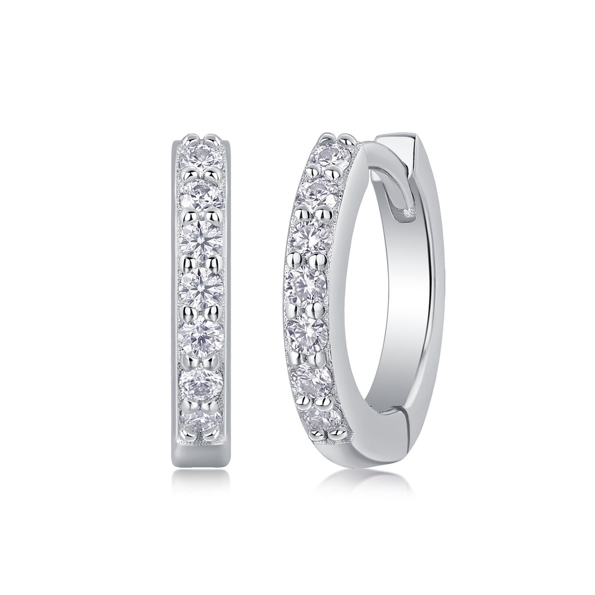 Luxe oorbellen voor dames, gemaakt van 925 sterling zilver met moissanite diamanten. Trendy oorringen voor dames.