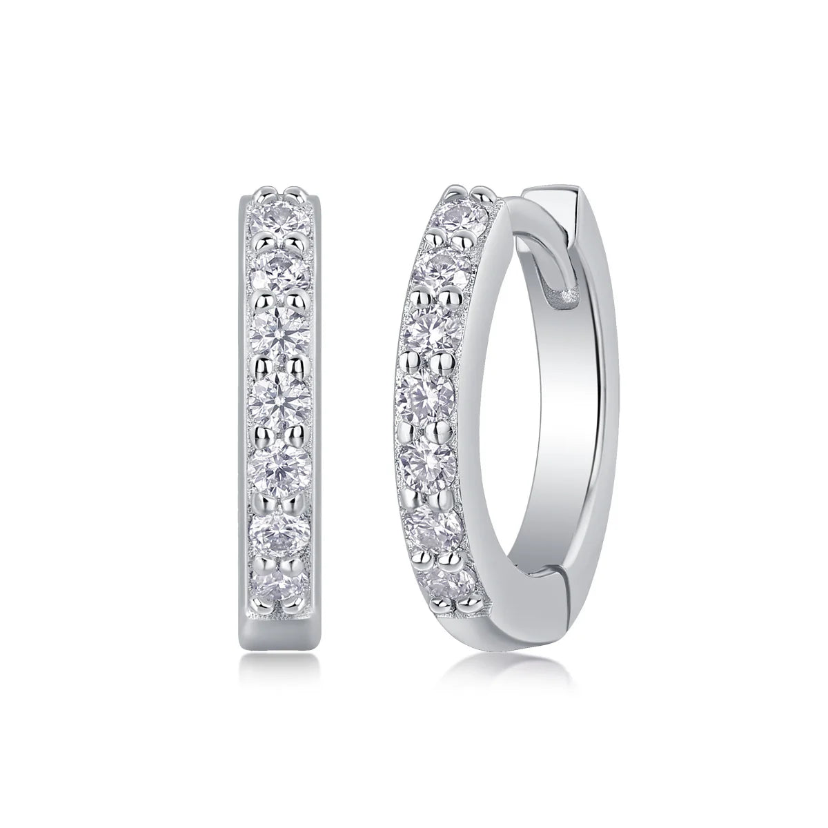 Luxe oorbellen voor dames, gemaakt van 925 sterling zilver met moissanite diamanten. Trendy oorringen voor dames.