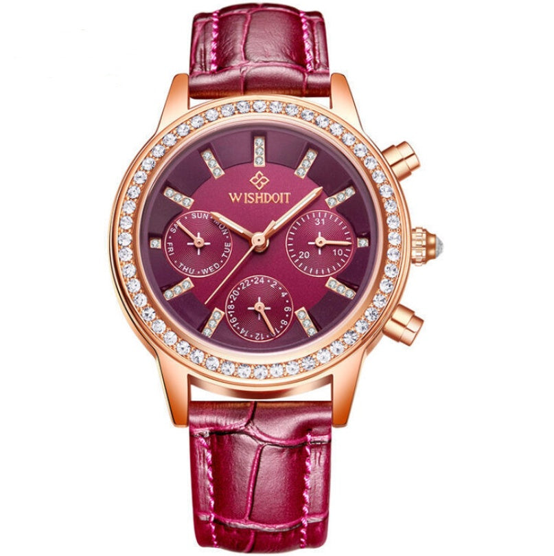 WISHDOIT Watch For Girls Waterproof Stainless Steel Fashion Calendar Glow Women Quartz Analog Elegant Wristwatch