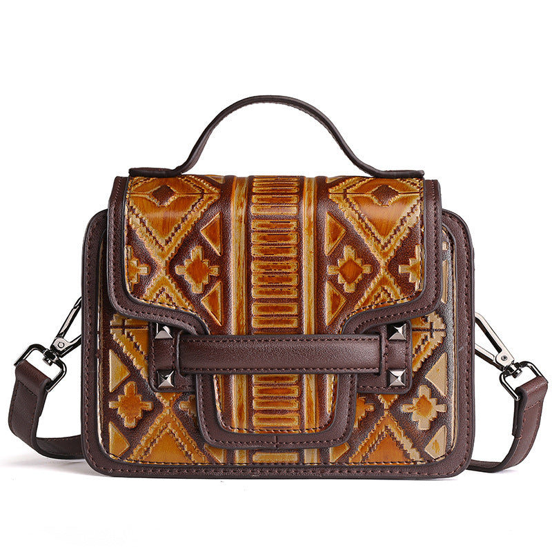 Handtas voor dames, multi-pocket crossbody, schoudertas met grote capaciteit, modieuze handbeschilderde schoudertas voor dames
