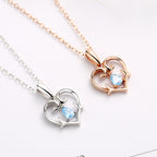 S925 Sterling Zilveren Jong Meisje Hart Ketting