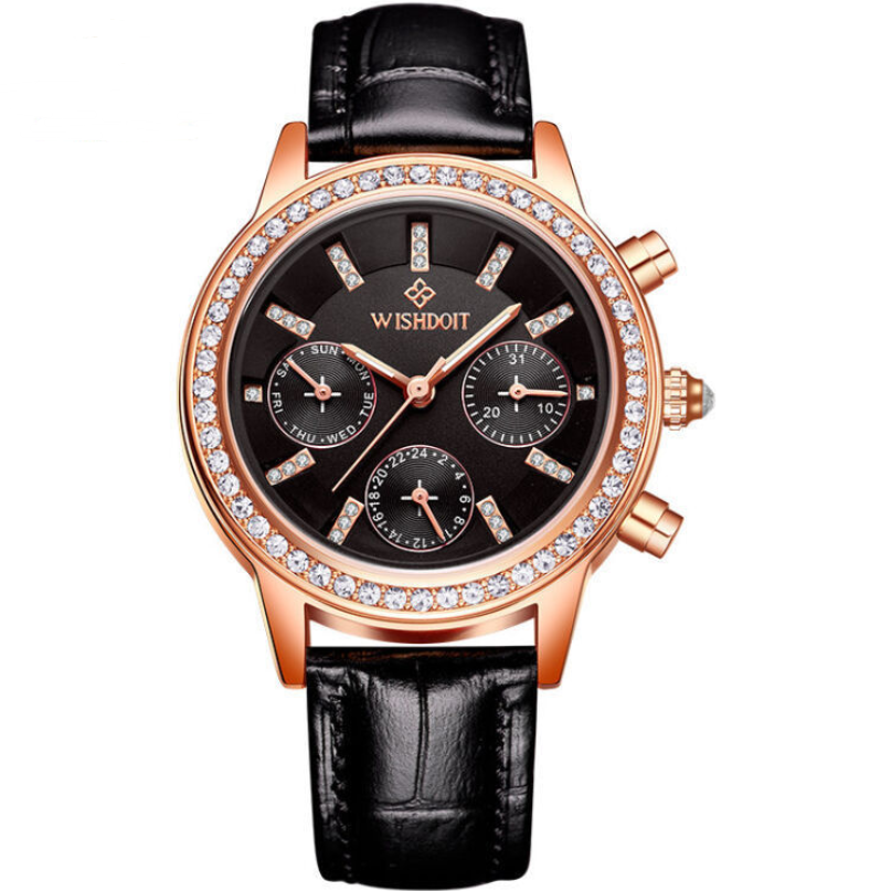 WISHDOIT Watch For Girls Waterproof Stainless Steel Fashion Calendar Glow Women Quartz Analog Elegant Wristwatch