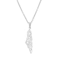 Women Fashion Pendant Necklace Geometric Titanium Steel Nacklaces 18K Gold Plated Palestine Flag Pendant Necklace