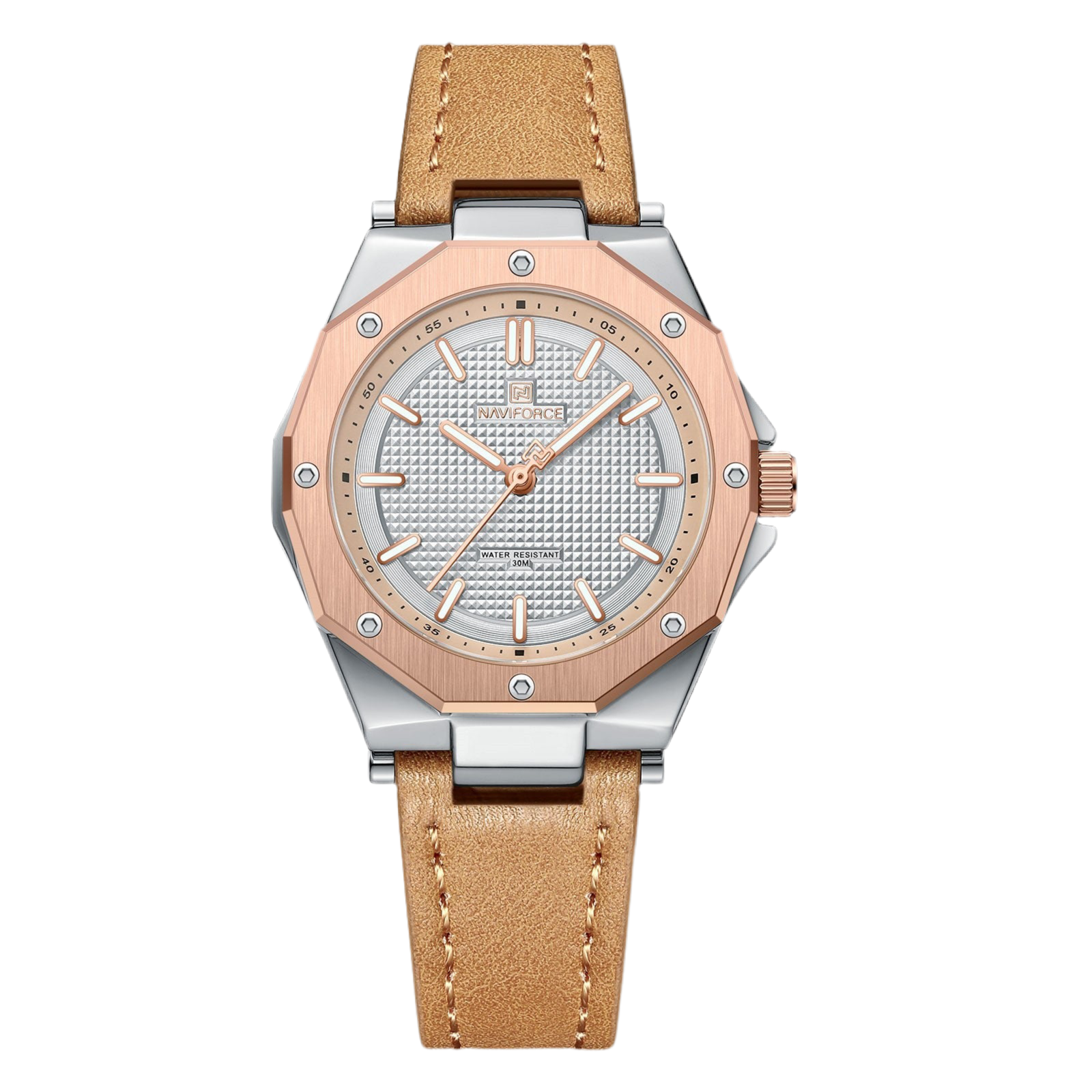 NAVIFORCE Dameshorloge Topmerk Luxe Klassiek Dameshorloge Echt Leer Waterdicht Dames Quartzhorloge