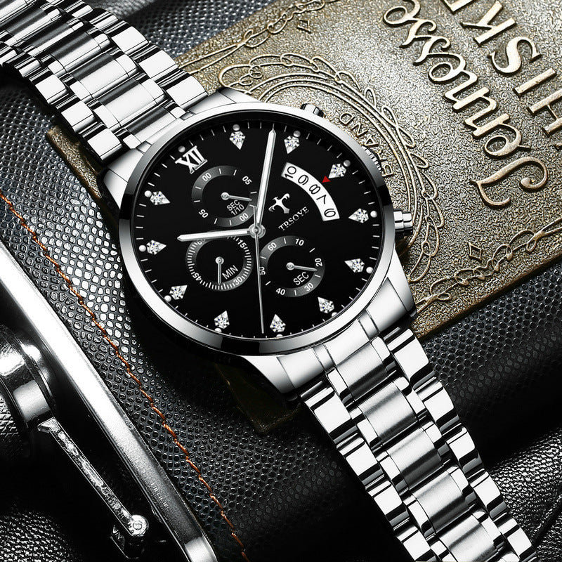 Lichtgevend waterdicht herenhorloge, stijlvol en veelzijdig quartzhorloge