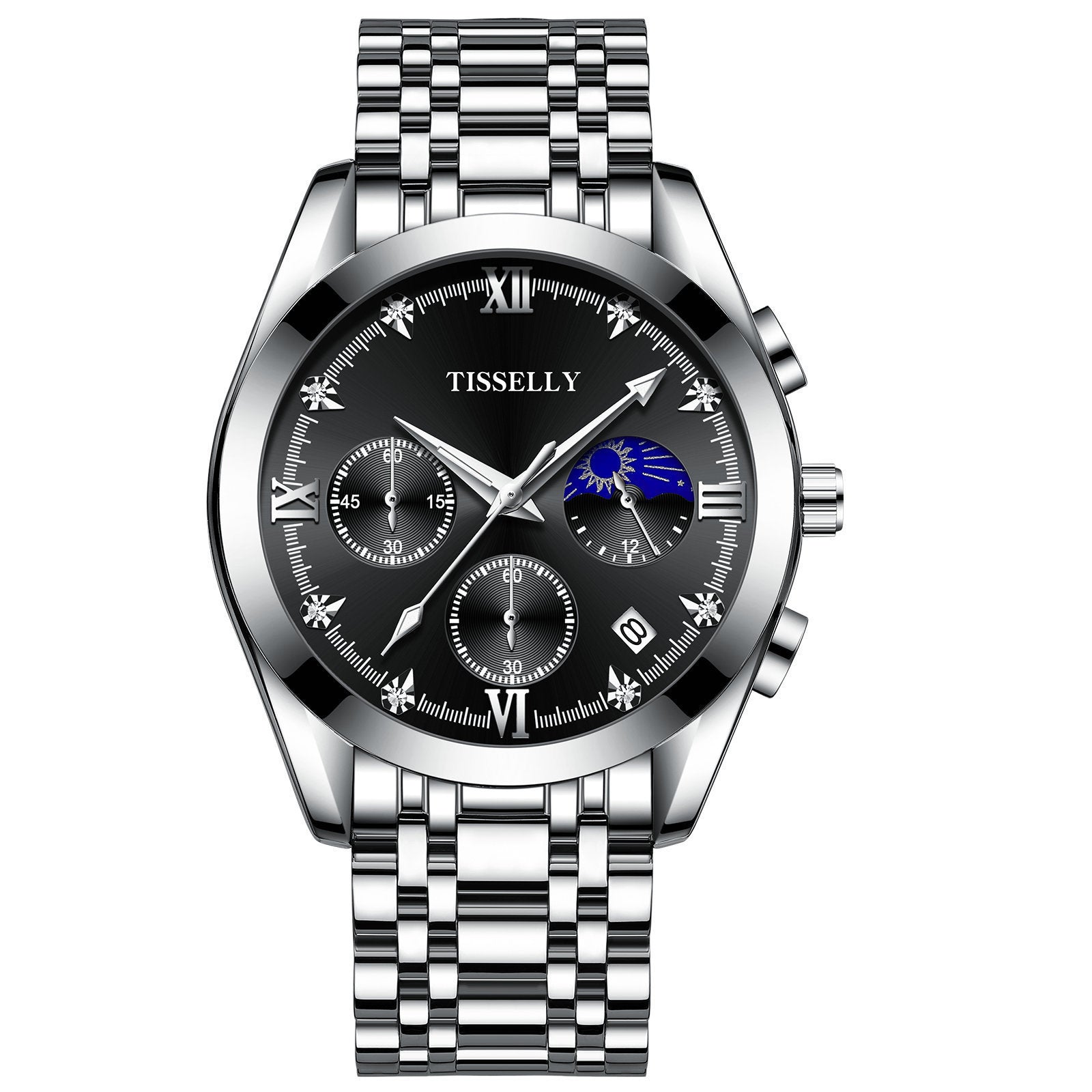 Tisselly Man Orologio Uomo Alla Moda Business Casual Impermeabile Movimento Automatico al Quarzo