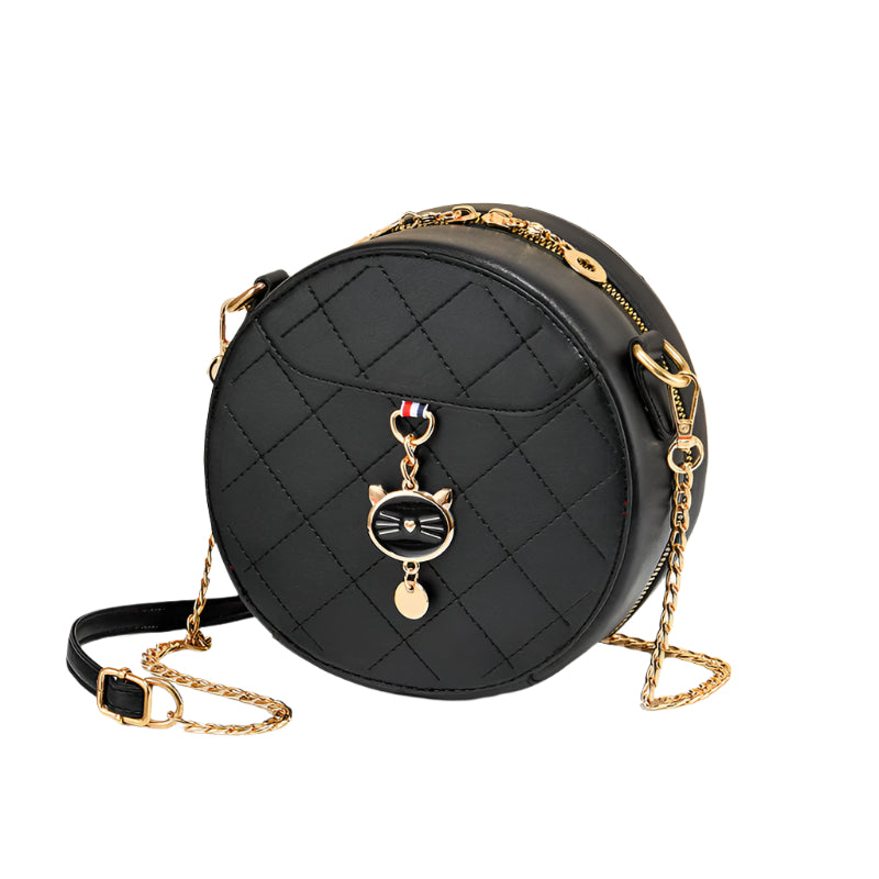 Kleine ronde tas voor dames, grote capaciteit, schoudertas voor dames, modieuze kettingriem, crossbodytas voor dames