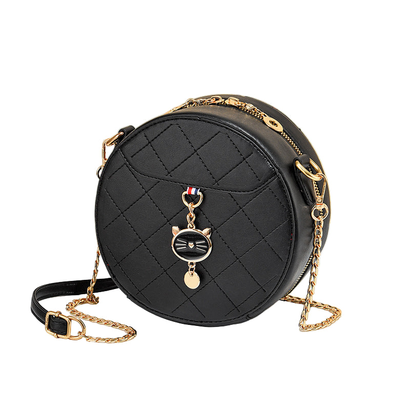 Women's Small Round Bag Large Capacity Women's Shoulder Messenger Bag Fashion Chain Strap Women's Crossbody Bag