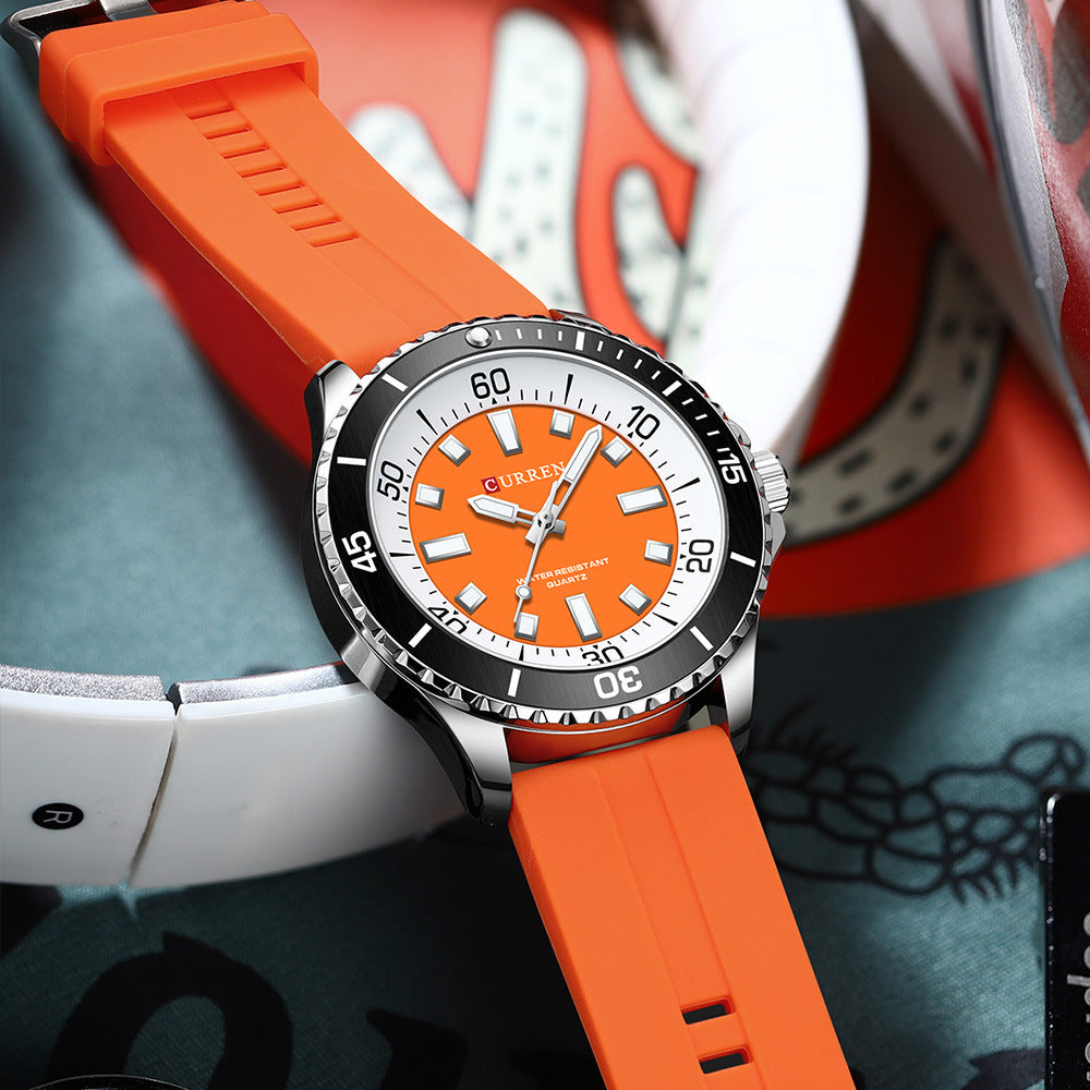 Heren sporthorloge met grote wijzerplaat en eenvoudig quartzhorloge