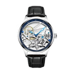 Orologio da polso meccanico automatico da uomo con volano cavo bifacciale impermeabile Orologio meccanico automatico da uomo