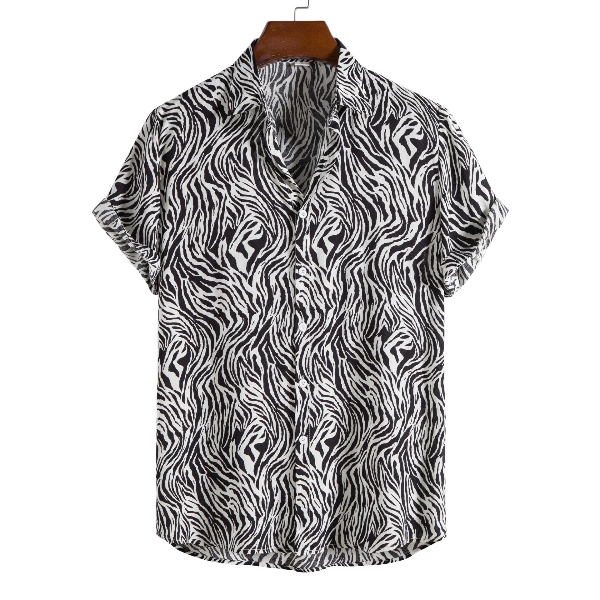 Men's Fashionable Casual Shirt Short Sleeve Pattern Viscose Cotton shirt Series Casual Flower Hawaiian Men's Shirt
