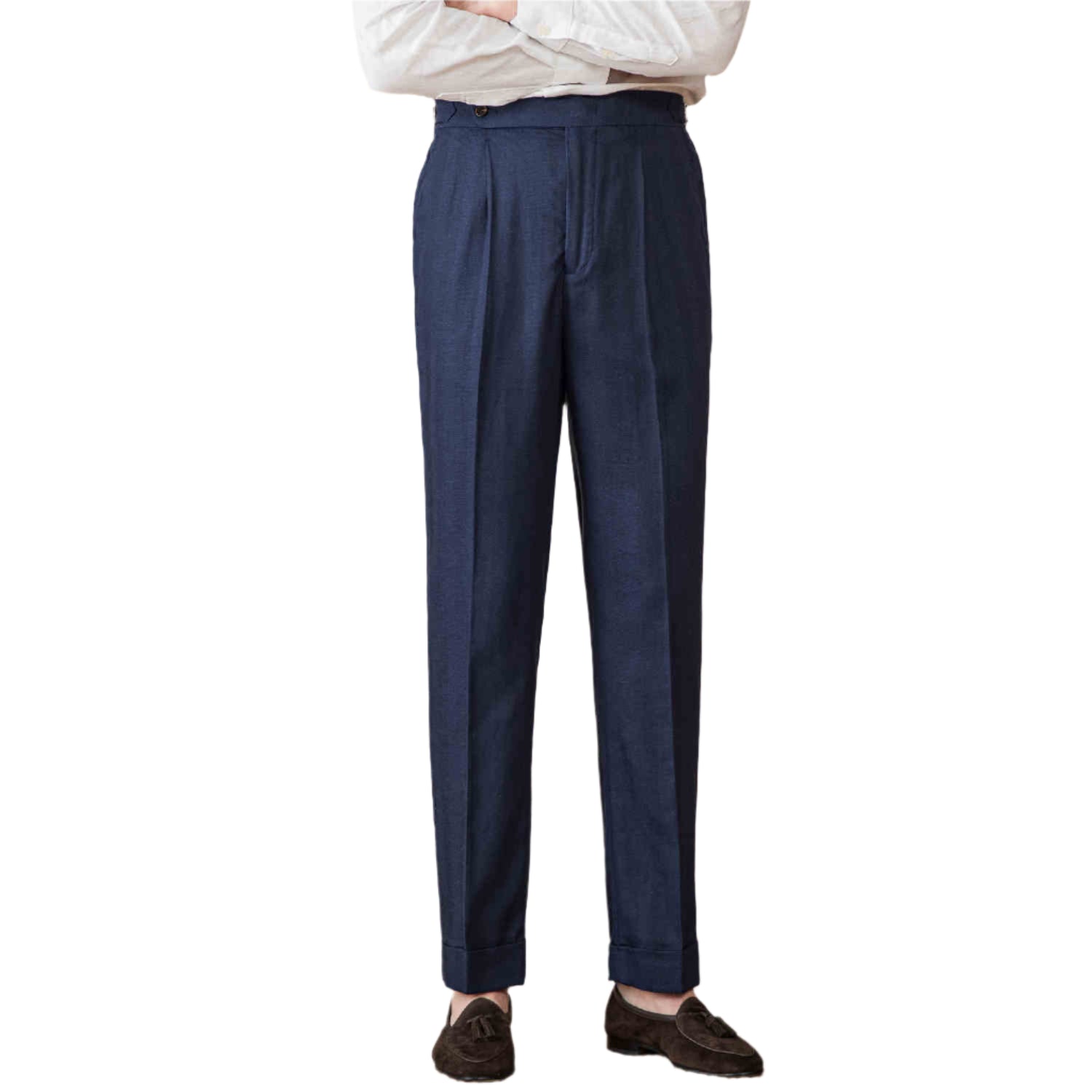 Heren modieuze zakelijke casual formele broek rechte Lyocell Fiber Naples hoge taille rechte pijpen heren casual broek