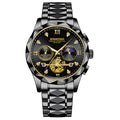 Mens Watch Diamond Big Face Stainless Steel Luxury Business Dress Date Day Wrist Watch Waterproof Luminous Multifunctional Quartz Watch - Acquisti Online