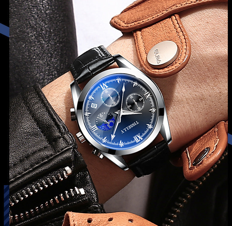 Eenvoudig, modieus, waterdicht, lichtgevend quartzhorloge voor heren