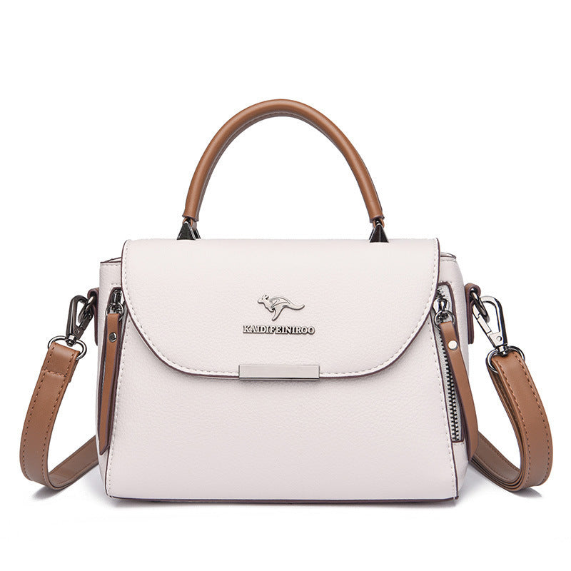 Women's Luxury Handbah Original Leather Multi Zipper Pocket Shoulder Bag Large Capacity Stylish Women's Crossbody Bag