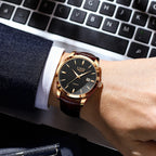LIGE LG8970 Men's Chronograph Leather Strap Luxury Watches - Acquisti Online