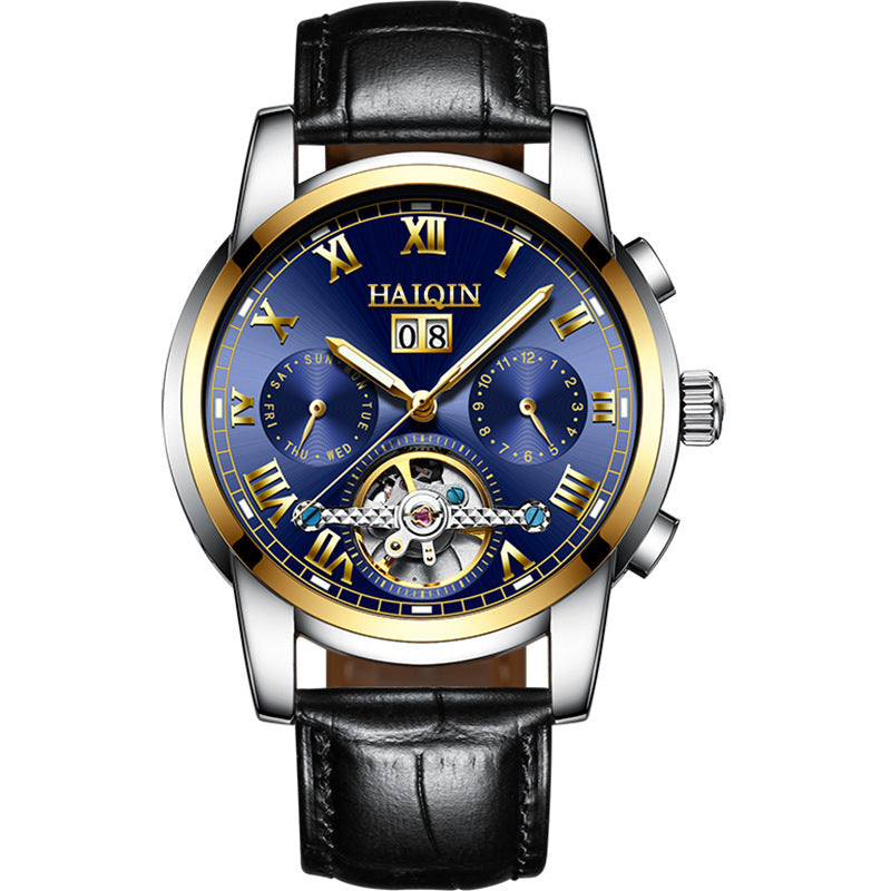 Orologio meccanico automatico da uomo con tourbillon cavo luminoso e impermeabile alla moda