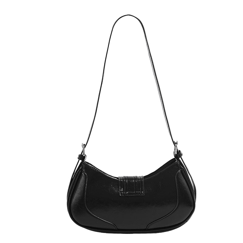 Women's Fashionable Original Leather Shoulder Bag Zipper Pocket Large Capacity Baguette Women's Underarm Shoulder Bag