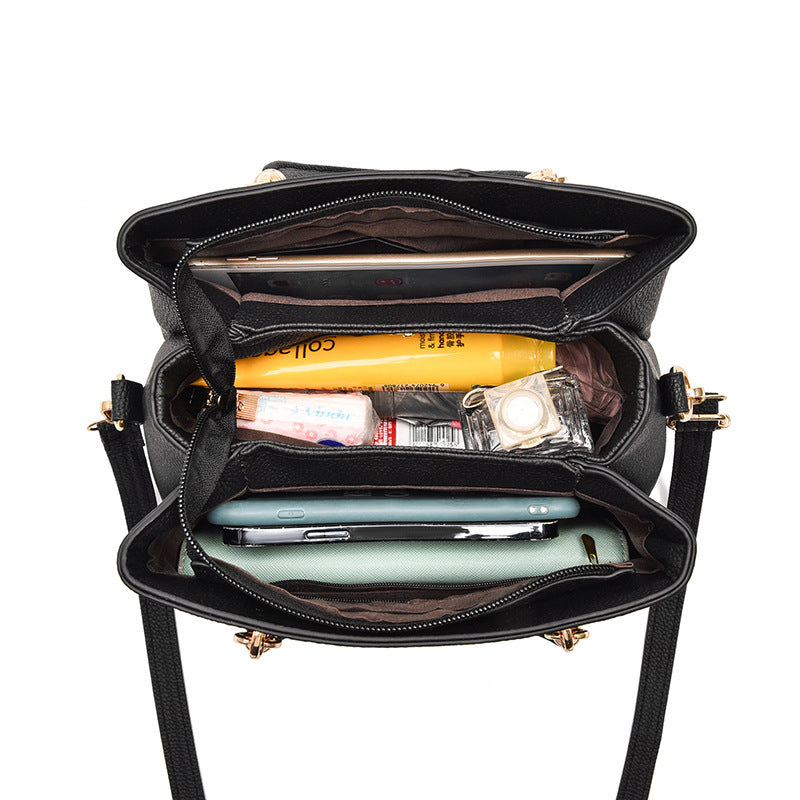 Modieuze handtas voor dames, schoudertas met litchi-patroon, grote capaciteit, crossbody-schoudertas, dameshandtas