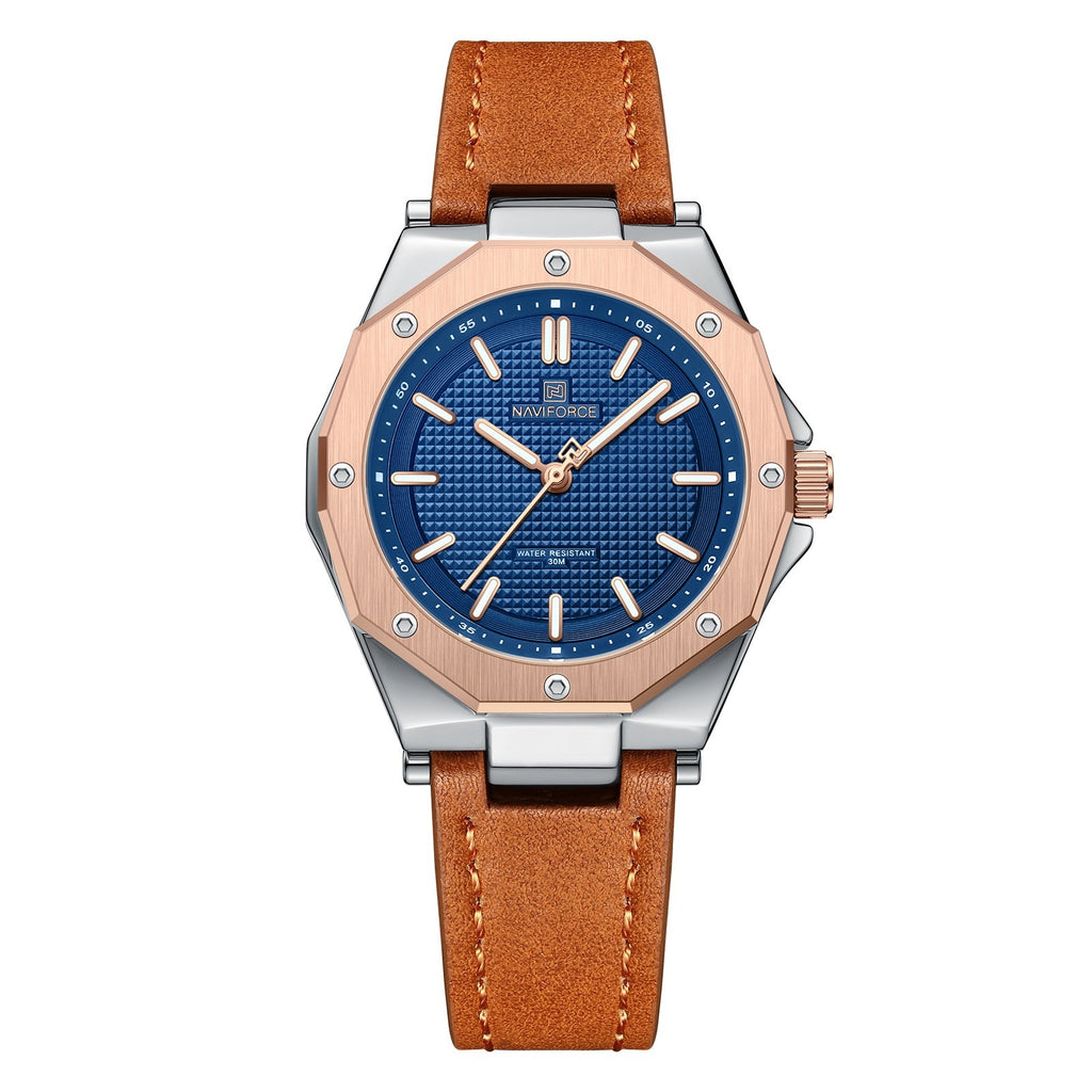 NAVIFORCE Women Watch Top Brand Luxury Classic Lady Wristwatch Genuine Leather Waterproof Women Quartz Watch