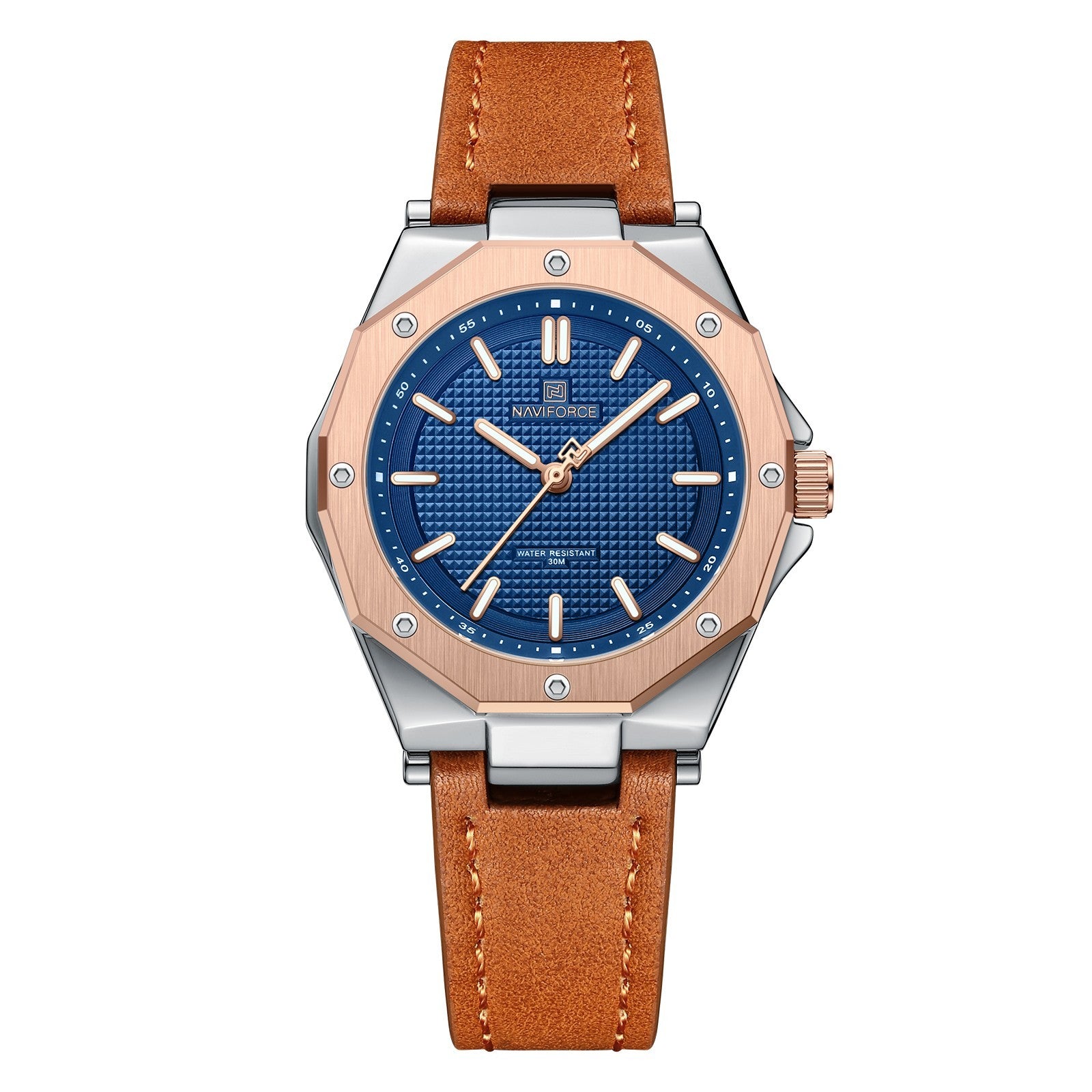 NAVIFORCE Dameshorloge Topmerk Luxe Klassiek Dameshorloge Echt Leer Waterdicht Dames Quartzhorloge