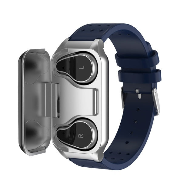 Smartwatch Fitness Tracking Smartwatch voor Android IOS Hartslagmeter Bloeddrukmeter Bluetooth Headset Twee-in-één Band Smartwatch
