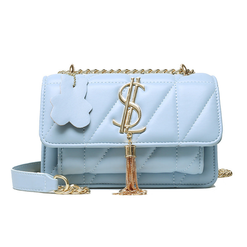 Modieuze dames crossbodytas met PU-ritsvak, schoudertas met grote capaciteit, modieuze ketting, dames crossbodytas