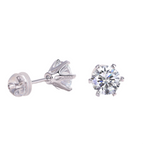Quiet Luxury Fashion Diamond Earrings Stud Set With Mosan Diamond Silver Ornaments