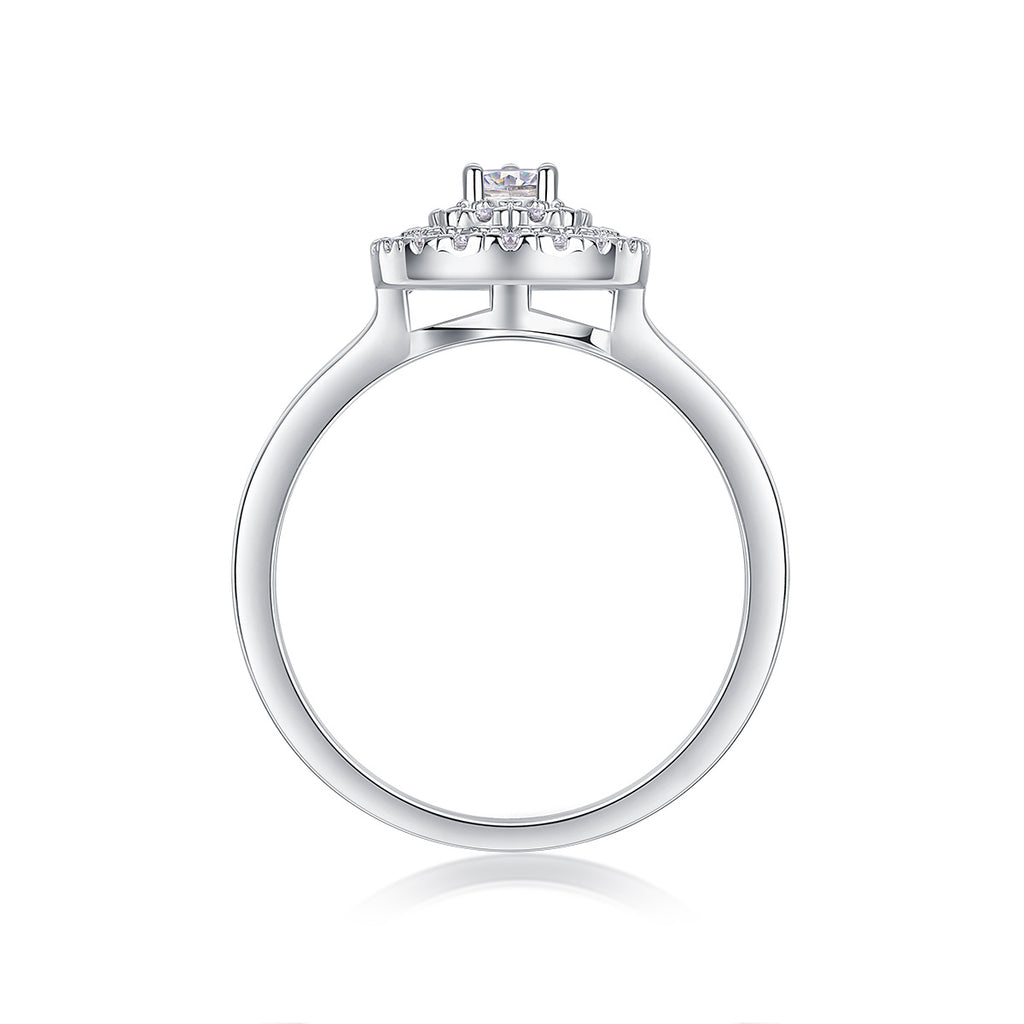 Set Of Large Diamond Rings Luxury Fashion Set With Moissanite Silver Rings