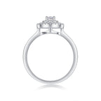 Set Of Large Diamond Rings Luxury Fashion Set With Moissanite Silver Rings