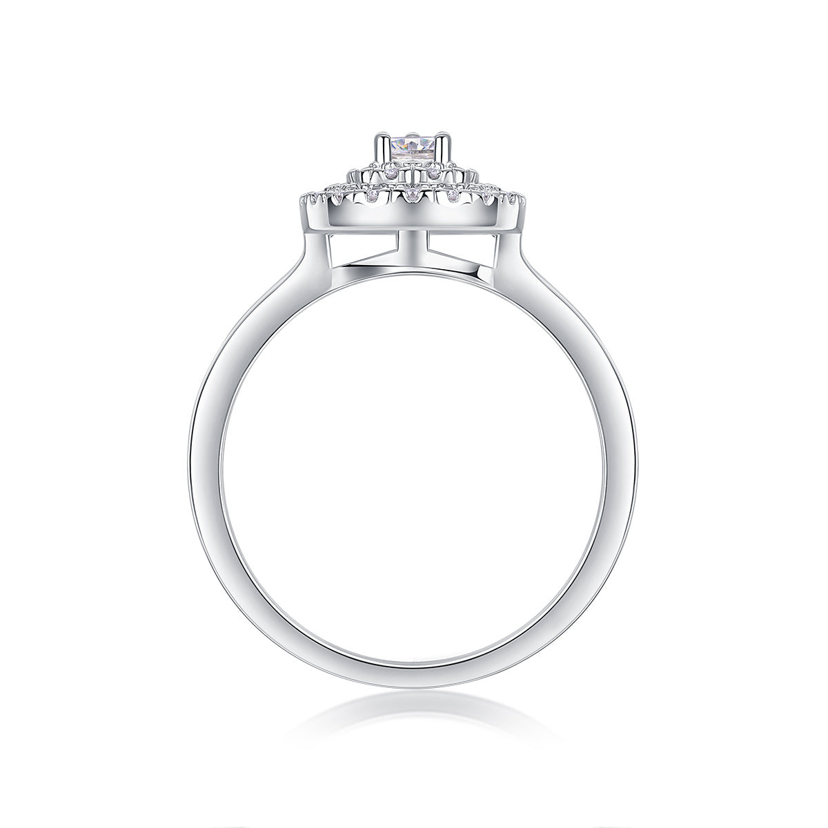 Set Of Large Diamond Rings Luxury Fashion Set With Moissanite Silver Rings