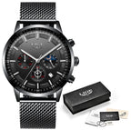 Men's personality fashion trend casual waterproof moon phase quartz watch