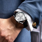 Fashion Men's Quartz Watch High-end Business Waterproof Watch Genuine Leather