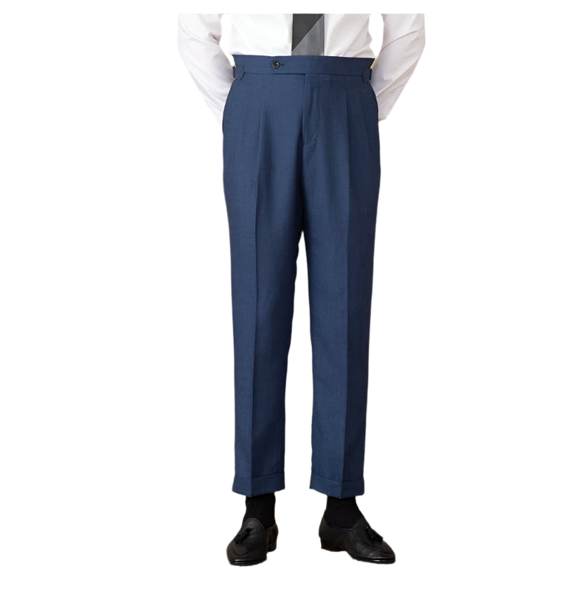 Heren modieuze zakelijke casual formele broek effen kleur Naples hoge taille rechte buis heren casual formele broek