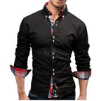 Men's Fashionable Casual Shirt Solid Color Cotton Polyester Stylish Classic Fashion Inner Slim Fit Men's Casual Shirt