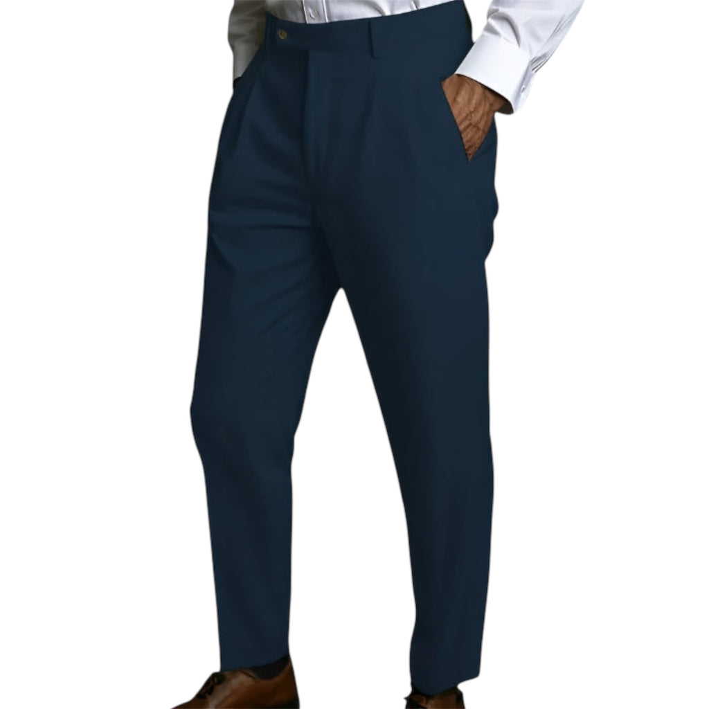 Men's Fashionable Business Casual Formal Pants Solid Color Mid Waist Linen Pocket Flat Comfortable Breathable Men's Pants