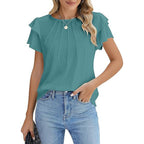 Dames Ruffle Shirts met Korte Mouwen