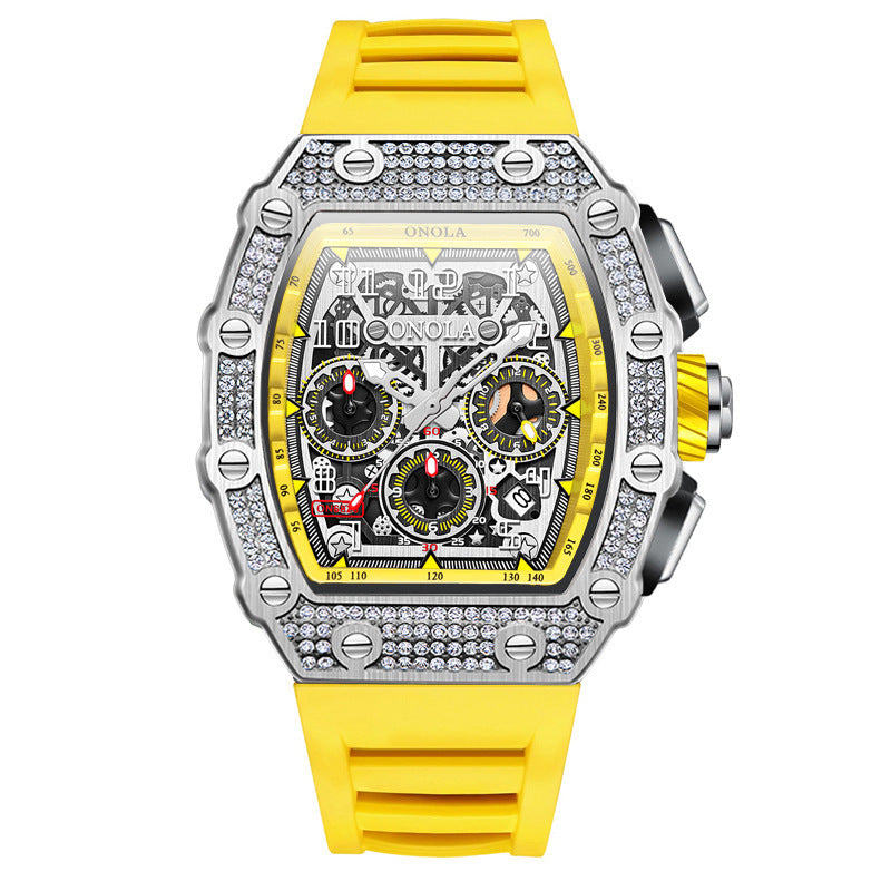 Orologio meccanico multifunzionale alla moda, nuovo, stile Full Diamond