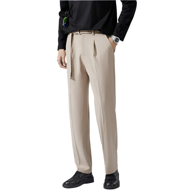 Fashion Detachable Belt Draping Wide-leg Suit Pants For Men's
