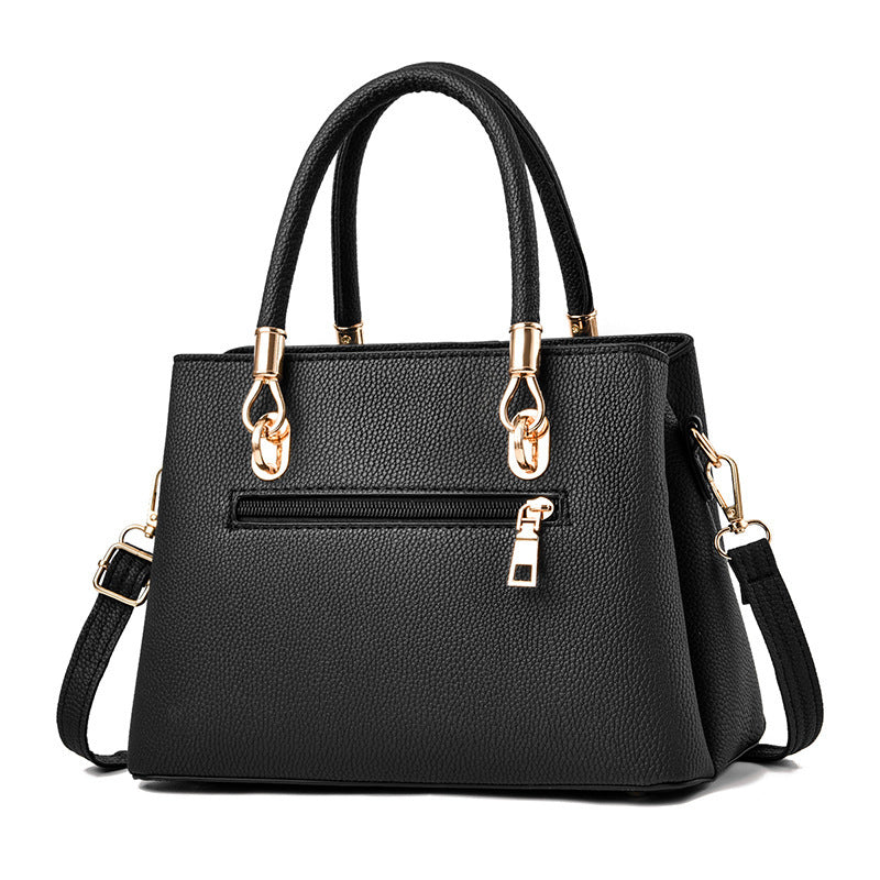 Women's Fashionable Handbag One Shoulder Bag Litchi Pattern Large Capacity Crossbody Shoulder Bag Women Handbag