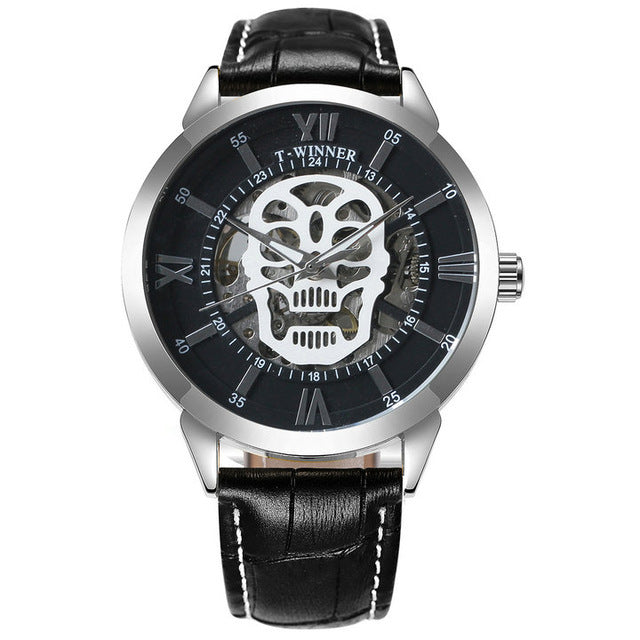 Winner Men's Mechanical Watch Stainless Steel Band Character Keep Moving Skeleton Casual Wristwatch Automatic mechanical watch
