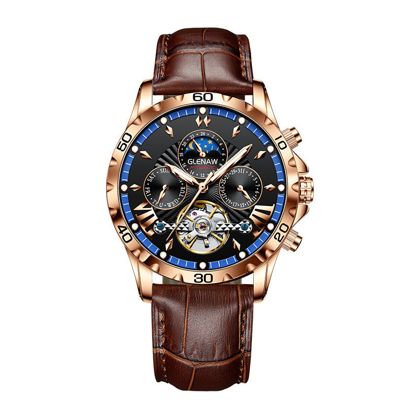 GLENAW Men's Watch Top Brand Luxury Fashion Business Automatic Watch Waterproof Mechanical Watch Men Automatic Mechanical Watch - Acquisti Online