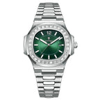 POEDAGAR Luxury Men's Quartz Watch Square Waterproof Luminous Date Stainless Steel Men's Watches