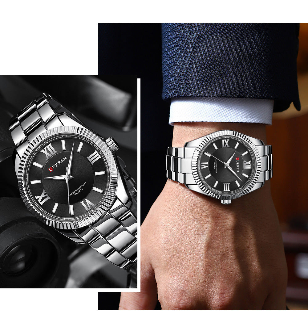 Curren Men's Business Casual Watch Waterproof Automatic Quartz Movement Luminous Steel Strap Man Watch - Acquisti Online