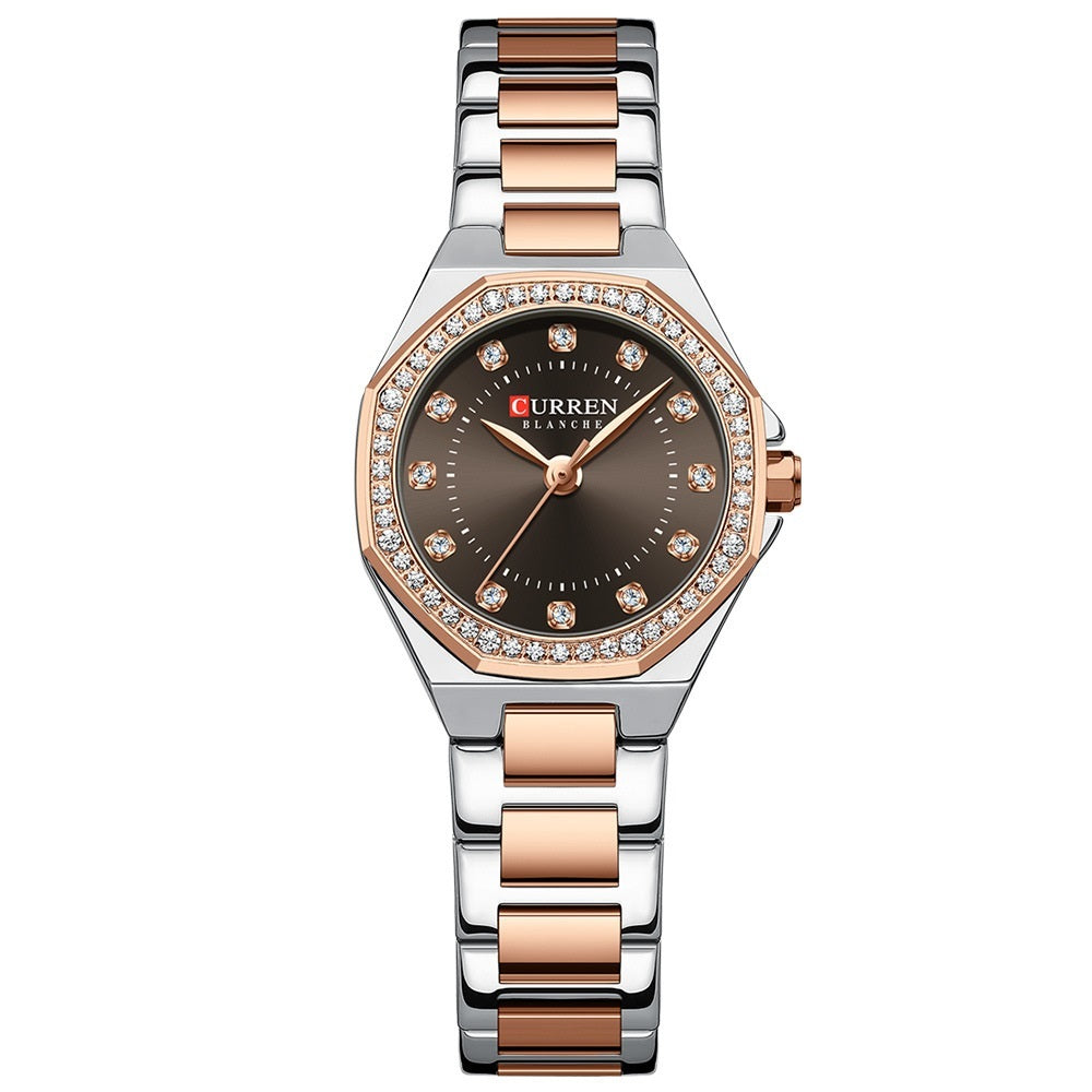 CURREN 9100 Women's Luxury Quartz Watch Waterproof Stainless Steel Rhinstone Crafted Quartz Wrist Watches - Acquisti Online