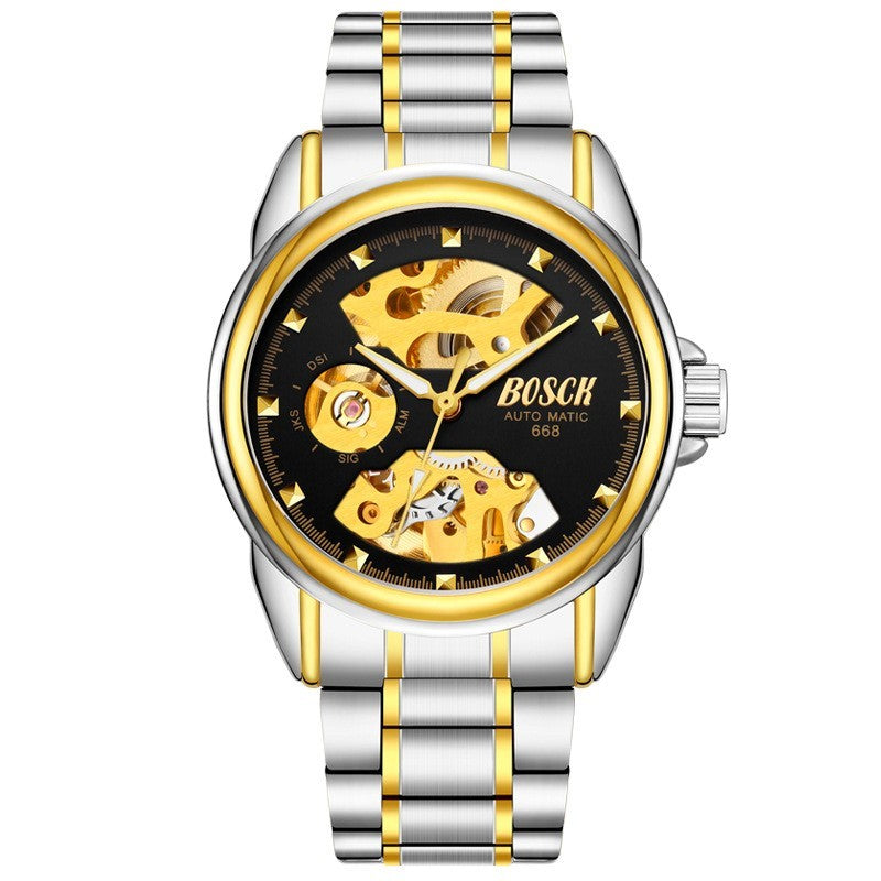 Men's Fashionable Automatic Mechanical Movement Watch Steel Band Waterproof Man Classic Fashion Watch - Acquisti Online