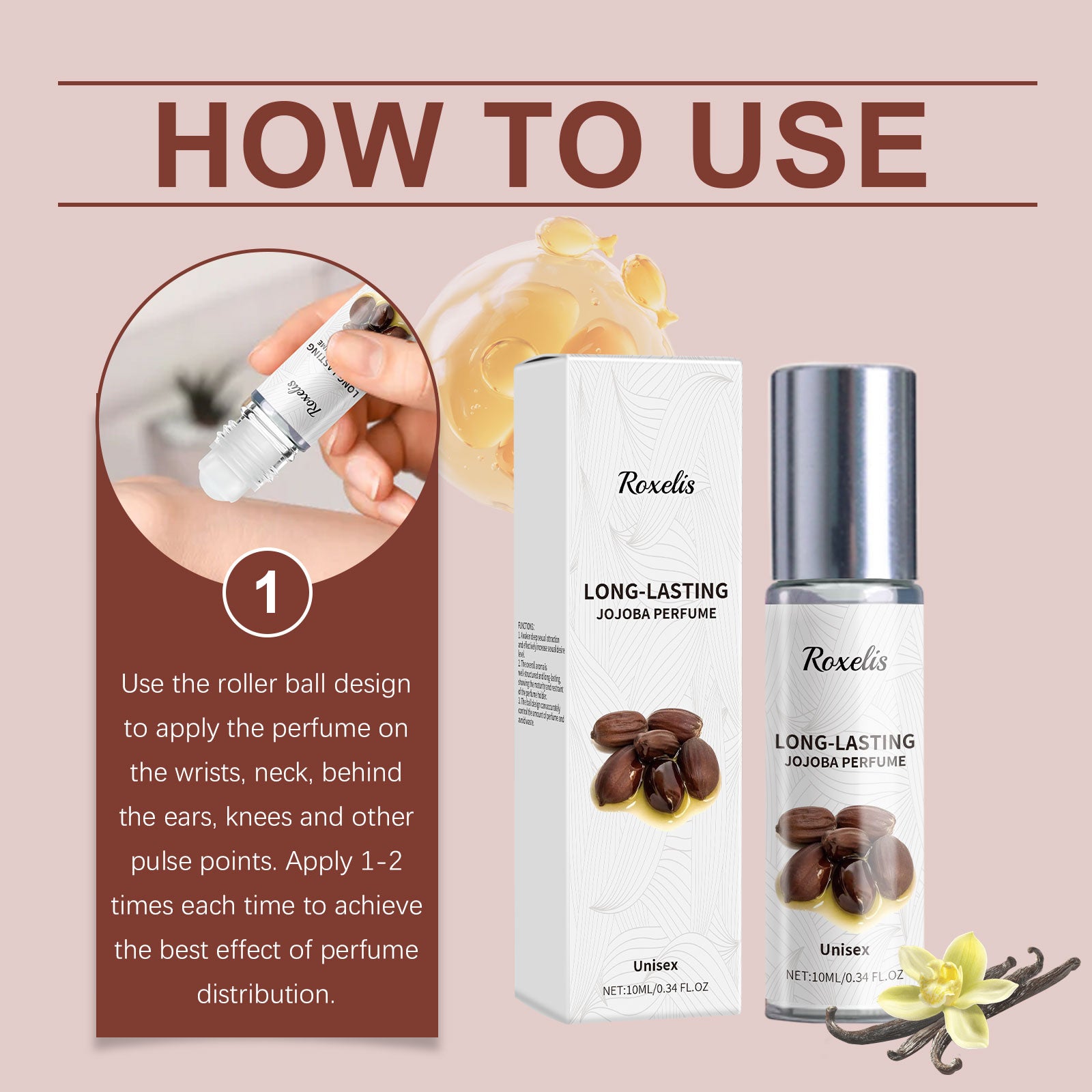 Jojoba Parfum Oliebal Cologne Langdurige Geur Frisse Geur Lichte Elegante Parfum